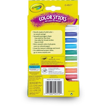 Crayola Colored Pencils, Woodless, Nontoxic, 12/ST, Assorted PK CYO682312